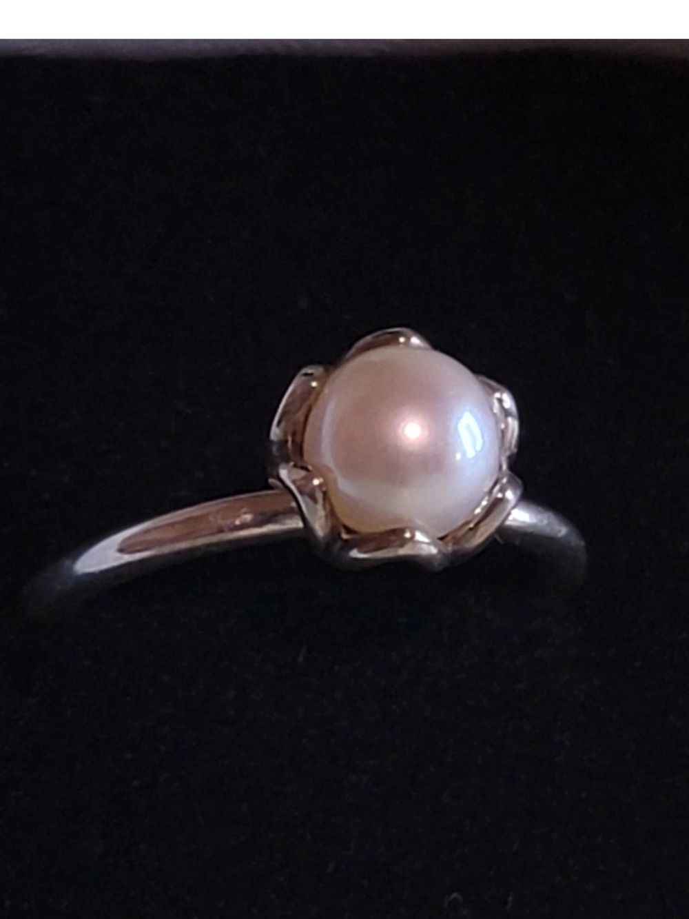 Pandora Sterling Silver Cultured Elegance Freshwater Pearl Ring ALE 52 size 6